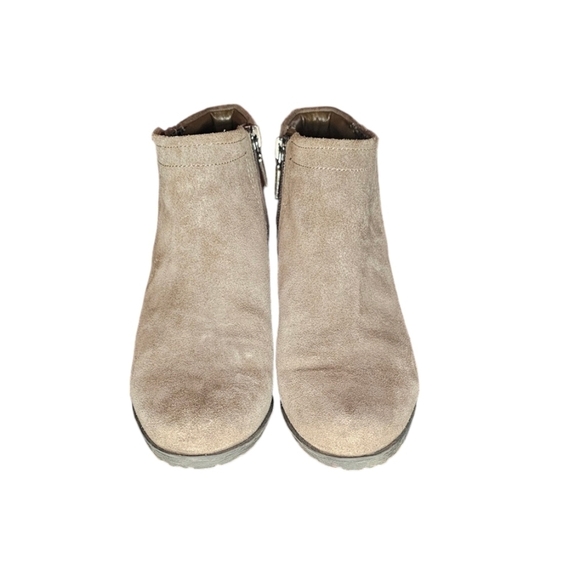 Blondo Waterproof Nubuck Leather Suede Block Heel 6.5W Bootie color mushroom - Picture 10 of 16